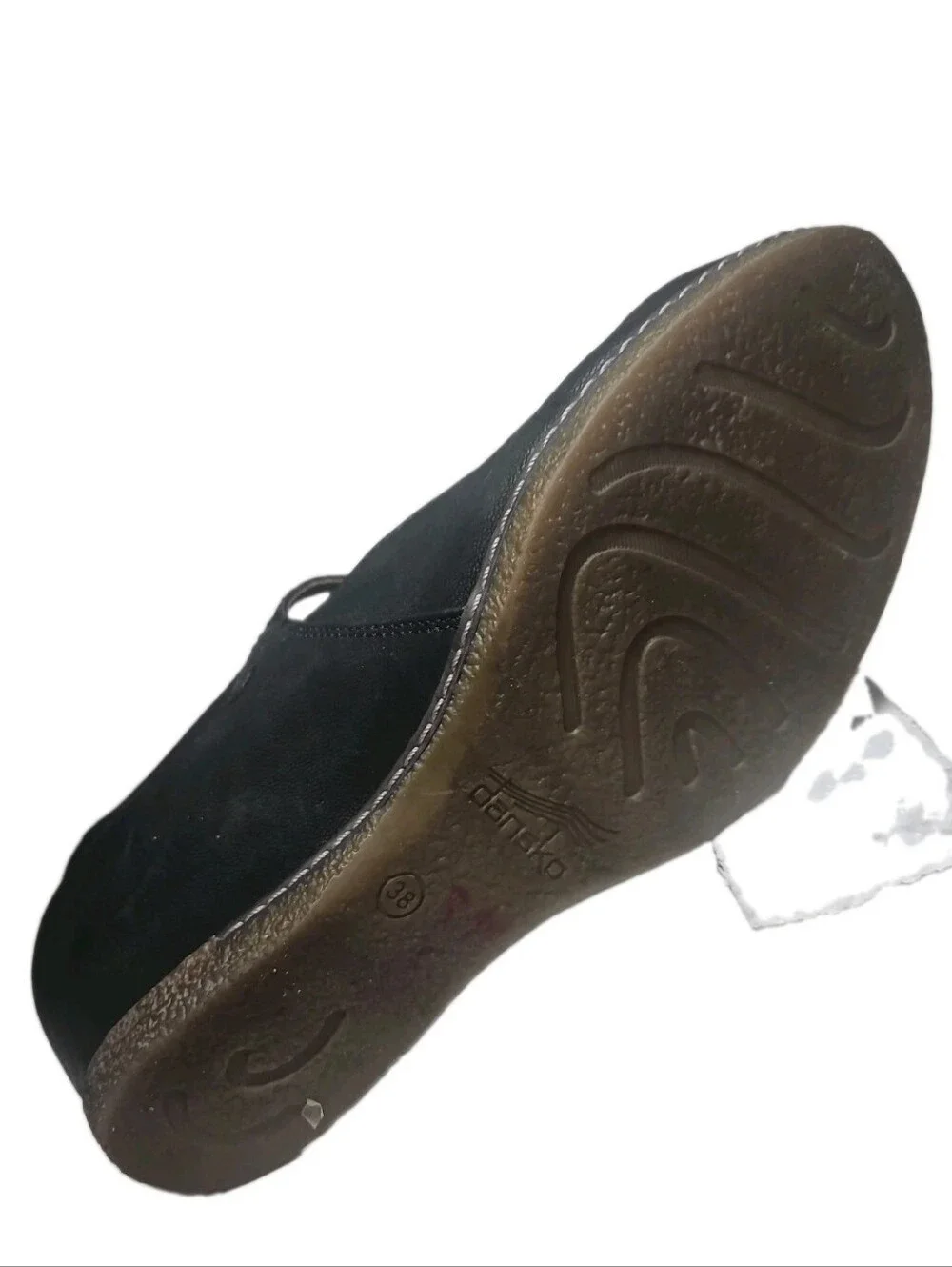 Dansko Loralie Black Leather Mary Jane Hidden Wedge Comfort Shoe Womens Sz7.5[7E